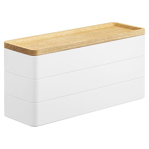 3-poschodový úložný box YAMAZAKI Rin 5811, biely